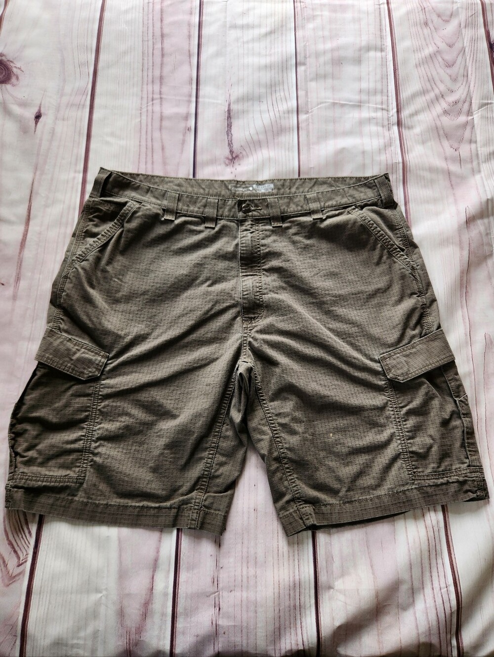 Carhartt "Force Relaxed Fit Ripstop Cargo Work Short" Brown | Men's Size 44 - Picture 2 of 12